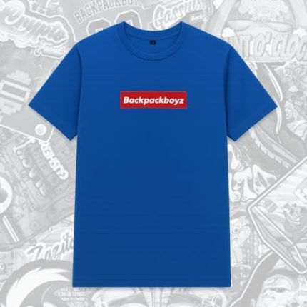 Backpack Boyz Blue Red Box Logo Short Sleeve T-Shirt