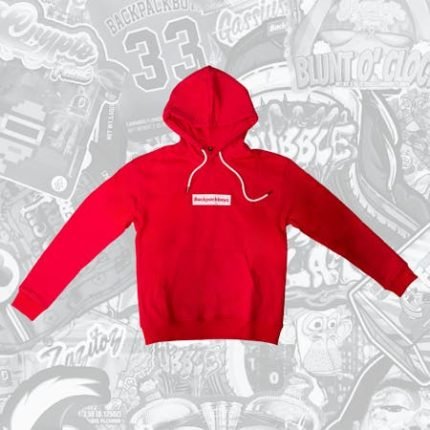 Backpack Boyz Red Print Box Logo Hoodie