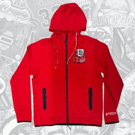 Backpack Boyz Red BB Logo Tech Zip up Hoodie