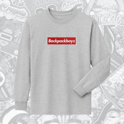 Backpack Boyz Red Grey Box Logo Long Sleeve T-Shirt