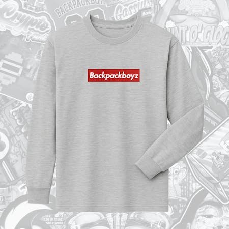 c14dfc0fb234e87b867629a7cf094705 Backpack Boyz Red Grey Box Logo Long Sleeve T-Shirt
